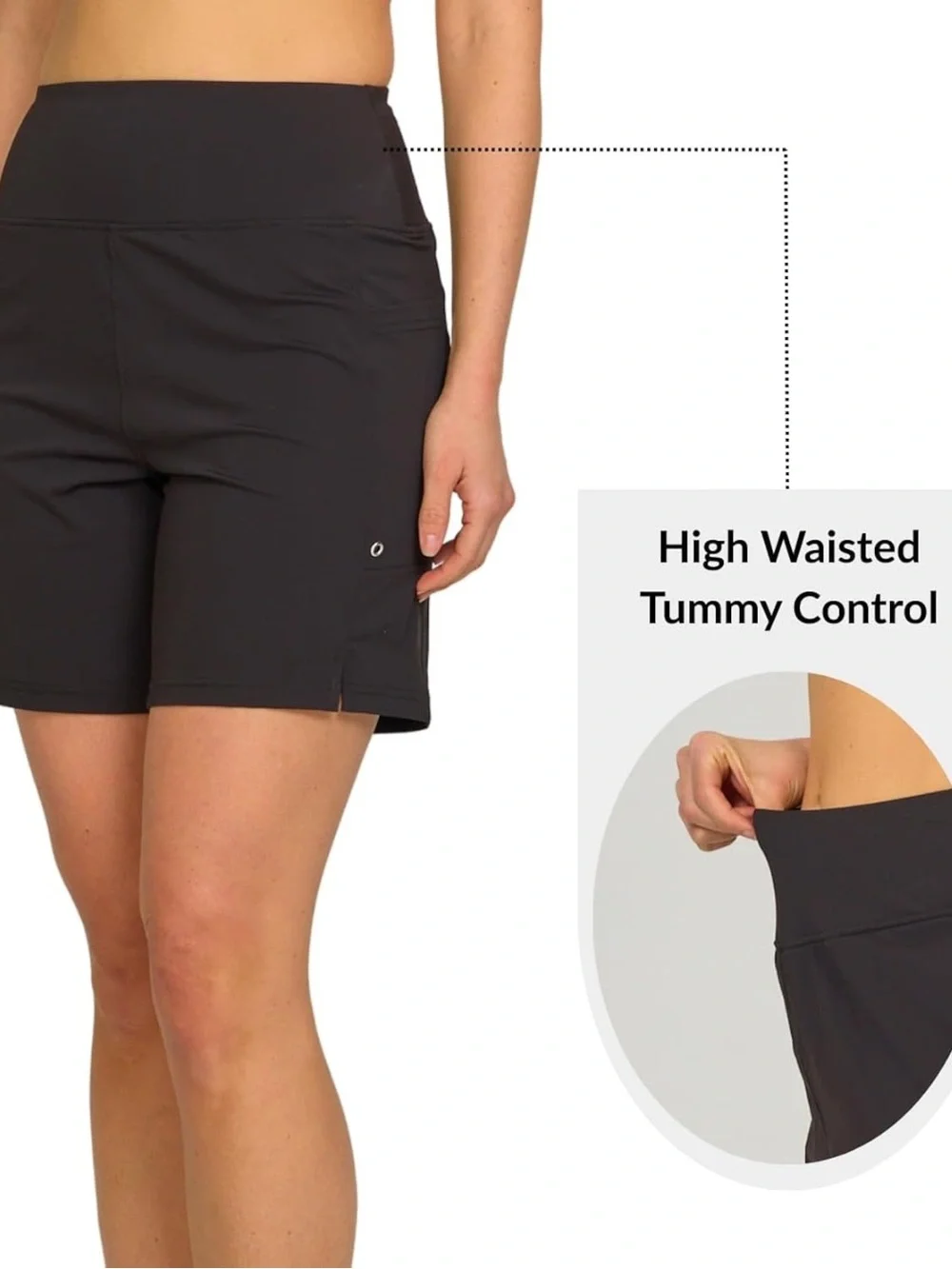 Hurley High Waisted Black Board Shorts 7" Small UPF 50+ NWT - Picture 6 of 10